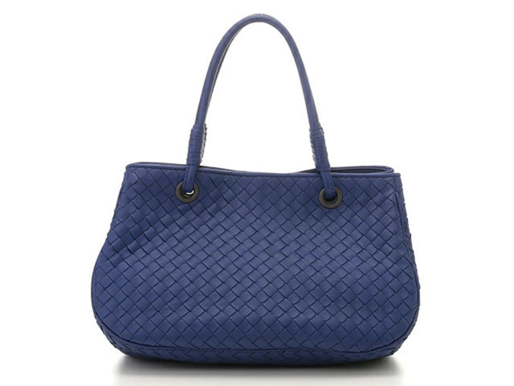 BOTTEGA VENETA Tote Bag Intrecciato Lambskin Blue